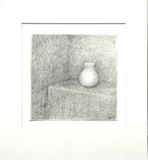 Kruka, teckning, 25x27