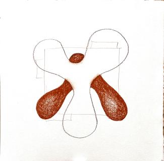 One and a Ghost in Space, 40 x 40 cm, 2011