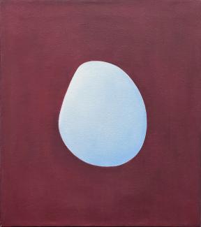 Blå prick, 45 x 40 cm